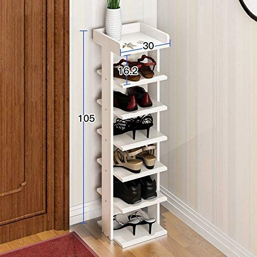 TJZY Scarpa Rack Semplice Casa Famiglia Multi-Strato Assemblaggio Porta Porta Scaffale Semplice Modern Shelf Polvere (Colore : Feng Colore Legno Ciliegia) WarmWhite