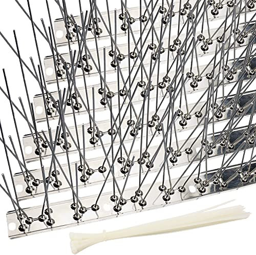 aushucu Vogel-Spikes, Abdeckung, 7,6 m, Edelstahl, Taubenspikes, kleiner Vogelspieß für Dachzaun, Fenster, Briefkasten (7,6 m)