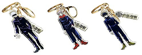 ROSETOR Jujutsu-Kaisen Gojo Satoru Schlüsselanhänger Anime Peripheriepuppe Anhänger Schlüsselanhänger Schlüsselanhänger Charms 3 Stück, farblos, Einheitsgröße