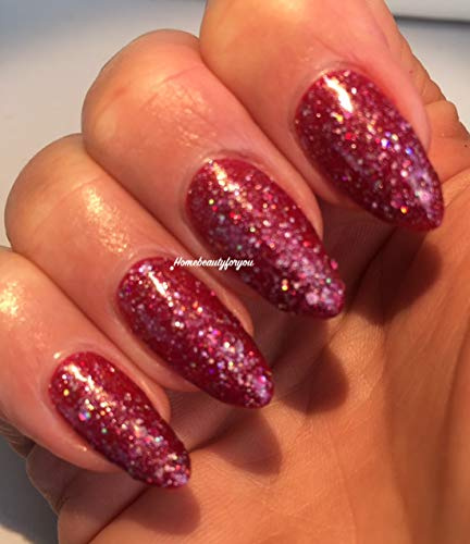 Bluesky Gel Polish GLITTER DIAMOND RANGE BLZ CHOOSE YOUR COLOR GLITTER GEL UV LED Soak Off 10ml (BLZ 28 Dark Pink Glitter Miss Independent)
