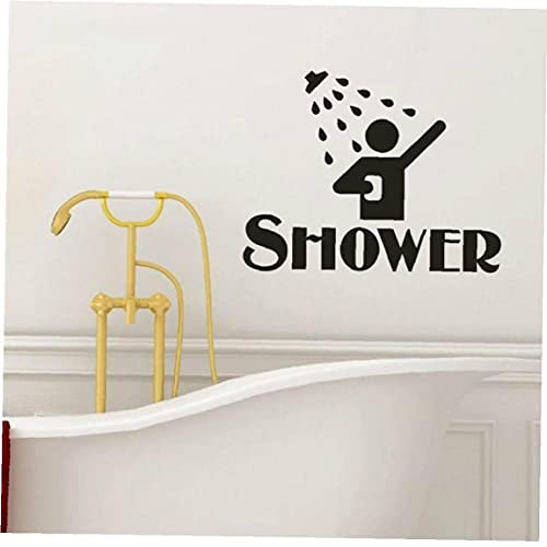 TOSSPER Douche Stickers Muraux Amovibles Art Vinyl Murales Décoration Intérieure Chambre Stickers Toilettes Porte Decal Décoration