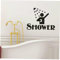 TOSSPER Douche Stickers Muraux Amovibles Art Vinyl Murales Décoration Intérieure Chambre Stickers Toilettes Porte Decal Décoration