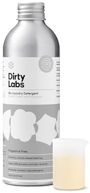 Dirty Labs | Geruchlos | Bio-Flüssiges Waschmittel für Wäsche | 32 Nachfüllungen (9 fl oz) | Hyperkonzentrat | Hohe Effizienz und Standardwäsche | Ungiftig, biologisch abbaubar | Fleckenentfernung