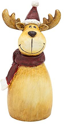 B2S BACK2SEASON Zaunfigur Elch Winter Zaundeko Zaunhocker frostfest braun rot H=20 cm