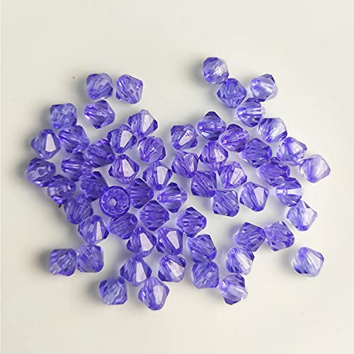 Doppelkegel/Bicone 4 mm 100 Stück - Perlen Kristall Lose Perlen mit Loch 100er Set DIY Basteln mit Loch tschechische Facettiert Beads Schmuck Acryl auffädeln Nieten Steine - Blau, Dunkelblau