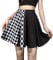 Damen Punk Minirock Plaid Patchwork Rock Vintage JK Gothic Stil Hohe Taille Harajuku Grunge Y2K Röcke, kariert schwarz, S
