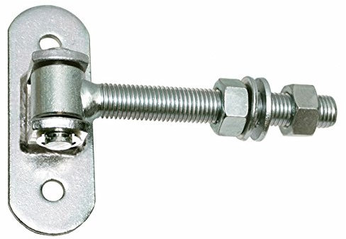 Bisagra de puerta ajustable con chapa atornillable galvanizada (2, M18)