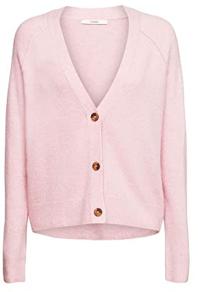 ESPRIT 991ee1i326, Maglione Cardigan Donna, Light Pink, XL