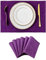 Home Brilliant Table Placemats Sets of 6, Thick Linen Durable Eggplant Place Mats for Indoor Use, Heat Resistant Table Mats, 33 x 48 cm(13x19 Inch), Purple