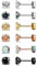 Diamday 6 paires de clous d'oreilles en acier inoxydable 20G pour femmes hommes filles Tragus CZ, dos plat, boucles d'oreilles à vis Helix, bijoux de piercing hypoallergéniques D