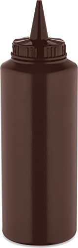 Sterling Ventures Plastic Squeezable Sauce Dispenser Coloured Squeeze Bottle 500ml (Brown)