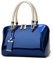NICOLE & DORIS Sacs à Main Portés Main Femme Sac a Main Tendance Sacs de Soirée en Cuir Verni Pochette Femme élégant Sac à Bandoulière Bleu