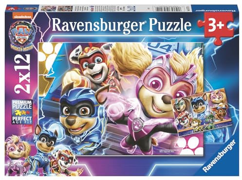 Ravensburger Paw Patrol The Mighty Movie - 2x 12 Piece Jigsaw Puzzles for Kids Age 3 Years Up - Toddler Toys