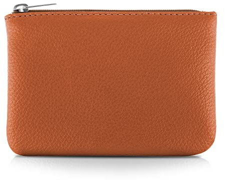 TIESOME Porte Monnaie en polyuréthane avec Fermeture éclair Motif Litchi Mini Portefeuille Portable pour Femme Poche pour pièces de Monnaie Mini Porte-Monnaie pour Femme (Brun)