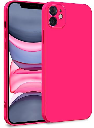 MyGadget Cover per iPhone 11 - Custodia in Silicone Morbido a Doppio Strato – Case con Protezione Fotocamera & Fodera Interna Antigraffio - Rosa magenta