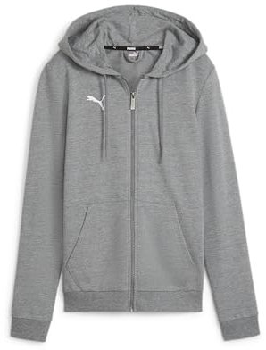 PUMA Damen Teamgoal Casuals Hooded Jacket Sweat, Medium Gray Heather-puma White, XXL EU