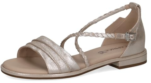 CAPRICE Femme 9-28101-42 Sandale Plate, Taupe métallisé, 41 EU