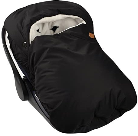 BÉABA, Chancelière Cosy/Siège Auto, Compatible tous sièges Groupe 0, 0-12 Mois, Imperméable, Coupe-Vent, Respirant, TOG 6, Double Polaire, Passage Harnais 3 et 5 Points, Noire