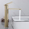 SHANFO Robinet Lavabo Doré, Mitigeur Lavabo Haut Rotatif à 360°, Robinet Salle Bain Haut, Réglable Chaud et Froid, Or Brossé