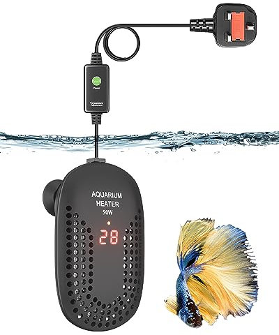 DoRight 50W Submersible Aquarium Heater, 50L Digital Fish Tank Heater with Thermometer Intelligent LED Temperature Display, Over-Temperature Protection, External Temp Controller, Thermostat for Betta