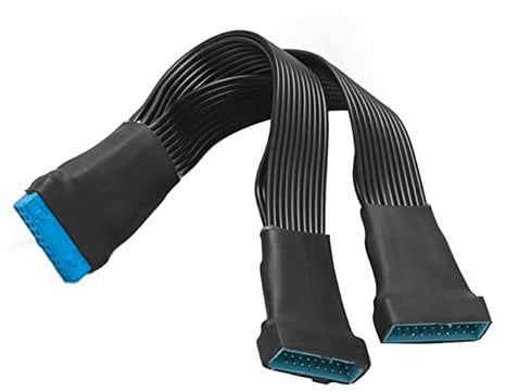 Geieold Scheda Madre USB 3.0 19PIN Header 1To2 Prolunga Splitter 19Pin 20Pin Prolunga Interna Adattatore 15Cm