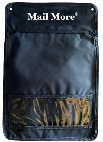 Front Door Letter Catcher No Drill Mail Holder Fabric Pocket Letterbox Organizer Decorative Post Cage Draft Stopper Pet Safe Kids Safe Dog Proof Mail Storage for Home Office(BLACK)