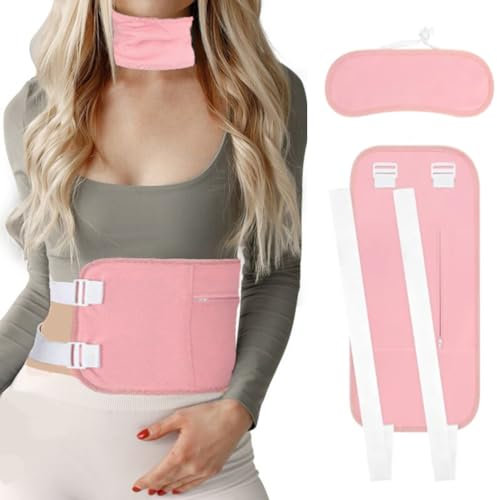 HIDOVETEC 2 Stück Rizinusöl-Packung für Taille und Hals, hautfreundlich, verstellbar, wiederverwendbar, passend für Fifferente Taillengrößen, auslaufsicher (Rizinusöl nicht im Lieferumfang enthalten),