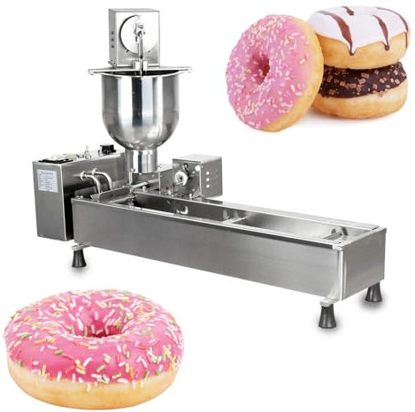 Máquina automática Comercial para Hacer donas, máquina para Hacer donas automática de una hilera, freidora para donas, máquina para Hacer donas con tolva de 7 litros con moldes de