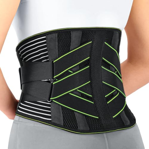 YAHA Back Support Belt for Men Women Lower Back Pain Relief with 7 Stays, Back Brace with Lumbar Pad for Work, Heavy Lifting, Breathable Lumbar Support Belt for Herniated Disc, Sciatica - XXL