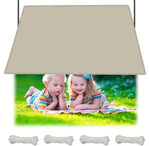 Toile Imperméable Rectangulaire 4 x 8 m Filet d’Ombrage Potager, Toile d'Ombrage Pergola Protection Solaire 90%-100% Protection UV 98% pour Terrasse Jardin Extérieur, Kaki