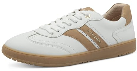 s.Oliver Damen Sneaker flach mit Schnürsenkeln Freizeit, Weiß (White/Nude), 38 EU