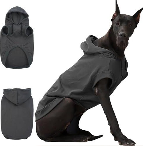 IECOii Kapuzenpullis für Hunde – Hunde-Pullover mit Kapuze,Dog Hoodie Sweatshirt | Weiche Haustier-Kleidung für Frühling & Herbst | Hundepullover,Hund-Hoodie,Haustierbekleidung,Grau,3XL
