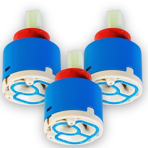 Bricoloco Cartucho Cerámico Monomando salida convencional progresiva| Modo Ahorro de Agua dos posiciones 50% y 100% | 35mm y 40mm | Repuesto Universal para Grifería (40 mm., 1)