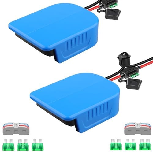 2 Stück Power Wheel Adapter für Bosch 18V GBA Akku,DIY Ladegerät Konverter für Bosch Batterie Power Station, mit 14 AWG Drähten-Kabel für Robotik Rc Truck Auto Spielzeug(Batterie Nicht enthalten)