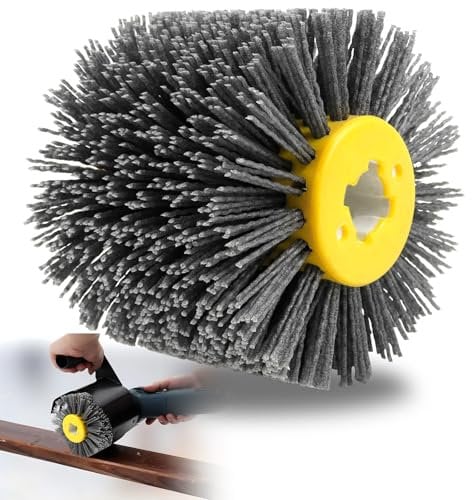 Mumjooyi Abrasivos Dibujo de Cepilla de Rueda Cepillo Abrasivo #80 Grano Cepillos de Nailon Rueda 120 x 100 mm para Máquina de Satinado