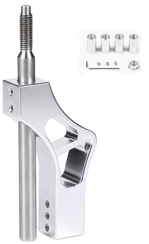 Fuworance M10x1.5 Car Shift Knob Extender Extension Lever Gear Shifter Adjustable Rod with 4 Adapters Aluminium Silver