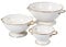 beifeier Metal Colander Set - 1 & 3.5 & 5 Quart, Colander with Gold Handle and Base, Food-Safe Powder Coated, Dishwasher Safe, Kitchen Strainer for Pasta Fruits Vegetables (Cream)