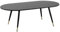Wohnling Couchtisch 120x60x41,5 cm mit Marmor Optik Schwarz Modern, Design Wohnzimmertisch mit Metall-Gestell, Sofatisch Oval Tisch Groß, Beistelltisch Wohnzimmer