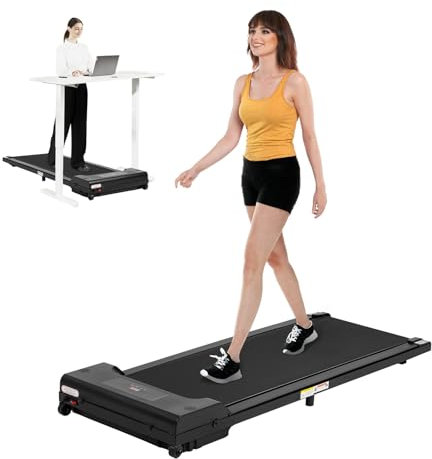 Todeco Laufband für Zuhause, 2 in 1 Laufband Walking Pad,1-8 km/h mit Fernbedienung und LCD-Anzeige, für Zuhause und das Büro, Leiser Motor, Max 90kg