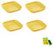 HSNAXingLife 4 Pièces Assiette carrée plastique reutilisable,Assiettes incassables adaptées aux desserts gâteaux fruits salades pâtes,Compatible micro ondes et lave vaisselle (Jaune, 20cm)