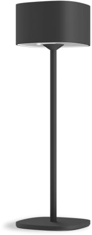 CALEX Serino Tischlampe, wiederaufladbar, kabellos, dimmbar, warmweißes Licht, wasserdicht, Aluminium, Schwarz