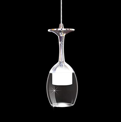 Industrial Hanging Pendant Light with Unique Wine Glass Shade for Hallway Ceiling Suspended Lighting Fixture (Bulb Not Included) Cool White