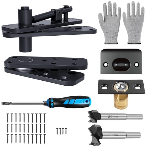 BERXOL Heavy Duty Hidden Door Hinges with Dual-Bearing Design, 573 LB/260KG Load Capacity, 360° Rotation Pivot Hinge for Secret Doors, Bookcases, Murphy & Shelf Doors – with Hardware Kit