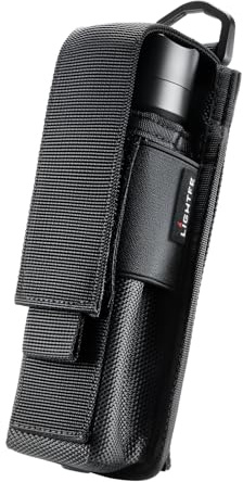 LIGHTFE Flashlight Holster Flashlight Holder Molle Torch Nylon Holster Pouch Suitable for Flashlights with a Maximum Diameter of 4.5CM（1.77 inches and a Length of 15CM-20CM（6-8 inches Black