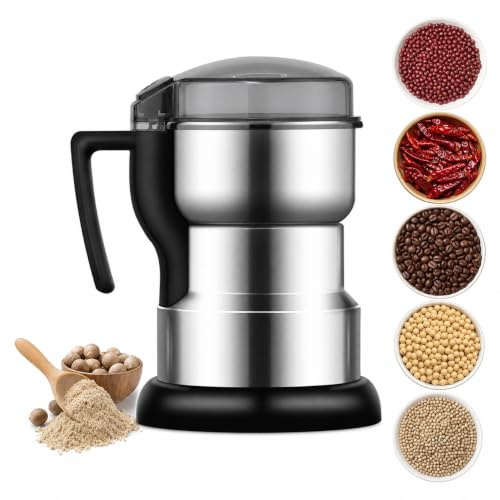 Liwankaqi Electric Grinder 400W,Stainless Steel Mill for Coffee Beans | Stainless Steel Blades for Fast, Even Grinding Multifunctional Design for Coffee Beans Grains Herbs