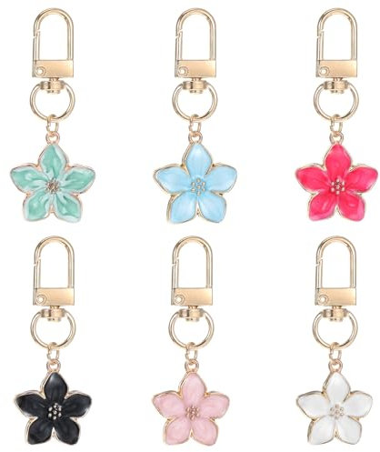 oruola Lot de 6 porte-clés en forme de fleur pour fille, porte-clés pour femme pour sacs à dos, sacs à main, porte-monnaie, breloques fleurs pour femmes et filles, cadeaux, multicolore