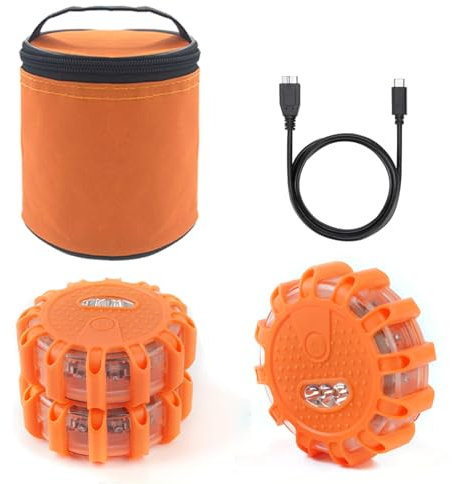 Girophare Led Vehicule MagnéTique - Gyrophare Led Sans Fil Avec TéMoin D'Avertissement De Voiture Et Voyant D'Alerte Clignotant Vec 9 Modes De Flash,étanche à l'eau,Pour Voiture Rechargeable Usb 3pcs