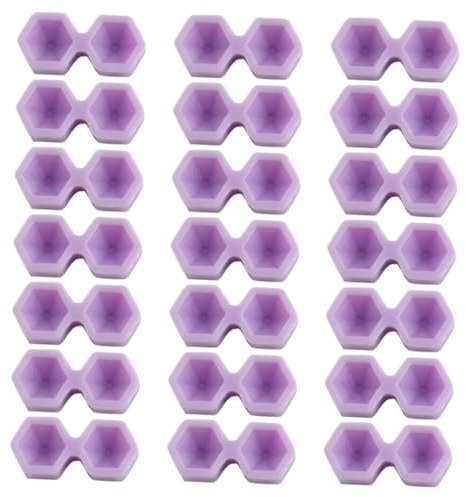 CLISPEED Diamond Cone Lash Extension Glue Cups 2-Hole Volume Lash Cups Purple Sturdy Material Eyelash Applicator Tool and Grafting