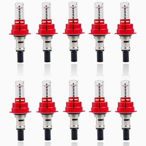 10 Stück Flowmeter Fußbodenheizung 1/2 Durchflussmesser Verteiler Durchflussanzeiger für Fußbodenheizungen, Regler optimiert die Wärmeverteilung Fußbodenheizungskrümmer Durchflussmesser