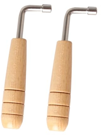 KAILIKETIY 2 Stück Lyra Harfen Stimmschlüssel mit Holzgriff Robustes Rostfreies Stimmwerkzeug für Präzises Stimmen von Lyra Harfe und Kleinen Saiteninstrumenten Praktisches Musikinstrument